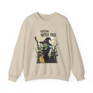 Witch Face Sweatshirt – Unisex Funny Halloween Crewneck from ColourMingle