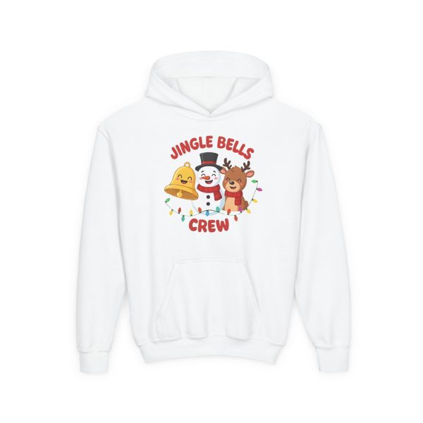 Jingle Bells Crew Hoodie – Cute Snowman Reindeer Bell Youth Christmas Sweatshirt