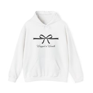 Wrapped in Warmth Christmas Hoodie – Minimal Bow Design Sweatshirt for Holiday Comfort