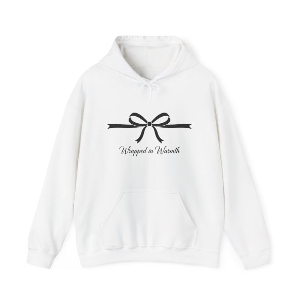 Wrapped in Warmth Christmas Hoodie – Minimal Bow Design Sweatshirt for Holiday Comfort