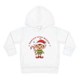Santa’s Little Helper Toddler Hoodie – Cute Christmas Elf Pullover for Kids Holding Candy Cane