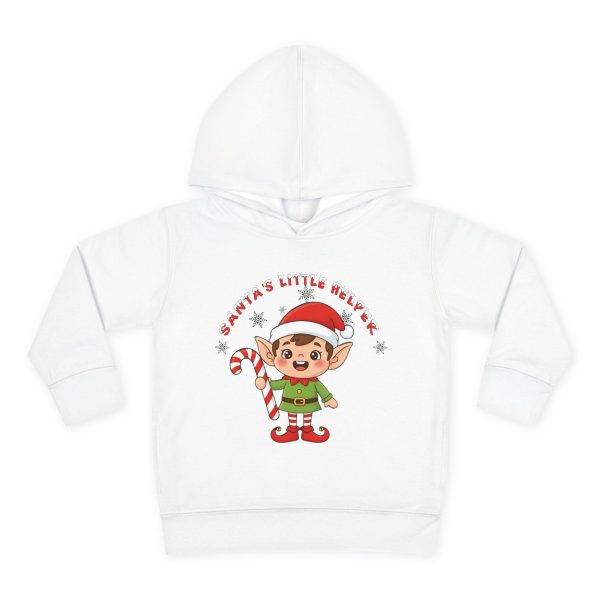 Santa’s Little Helper Toddler Hoodie – Cute Christmas Elf Pullover for Kids Holding Candy Cane