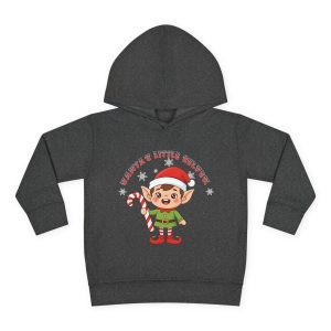 Santa’s Little Helper Toddler Hoodie – Cute Christmas Elf Pullover for Kids Holding Candy Cane