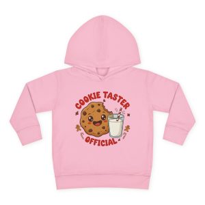 Official Cookie Taster Toddler Hoodie – Cute Cookie and Milk Christmas Pullover for Kids